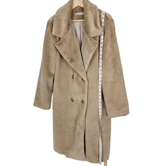 Reformation Hank Teddy Coat Tan Long Double Breasted New With Tags Size … - Picture 6 of 10